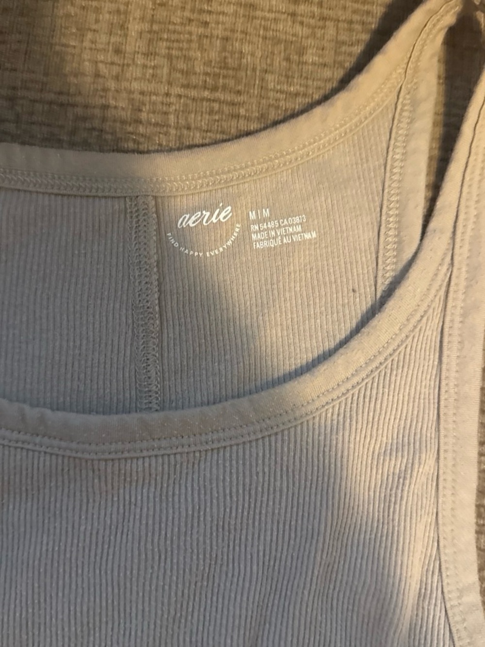 aerie Ribbed Tank Top in Light Beige